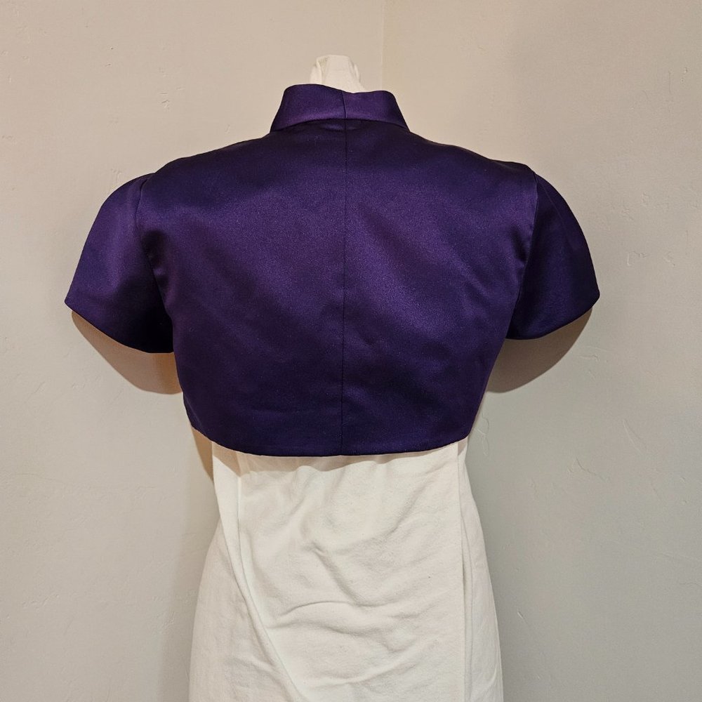 Gorgeous Purple Form Fitting Strapless Purple Dress with Matching Crop Jacket - Picture 5 of 5